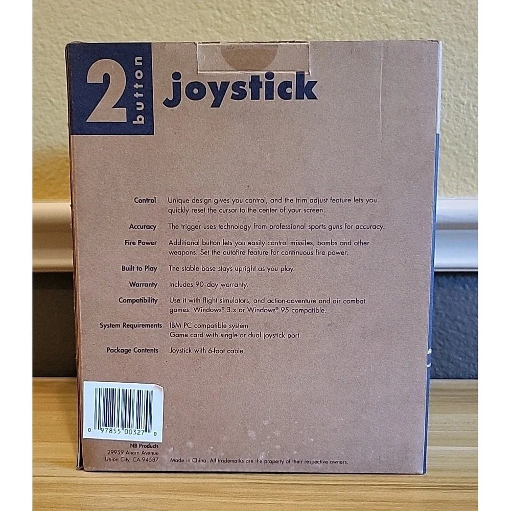 Vintage 2 Button Joystick For Windows 3.x Or 95 IBM Compatible New